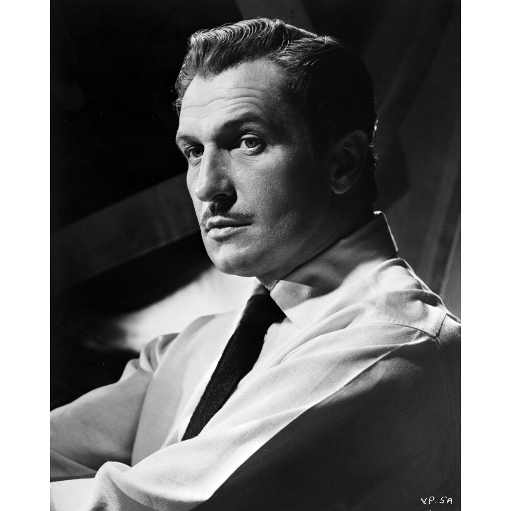Posterazzi Vincent Price Posed in White Shirt and Necktie Photo Print
