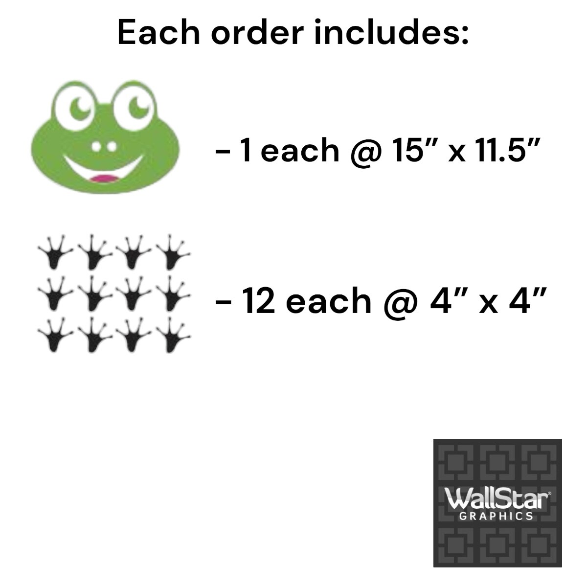 Frog and Tracks Wall Decal Set, Adorable Decals for Kids, Cute Animal ...