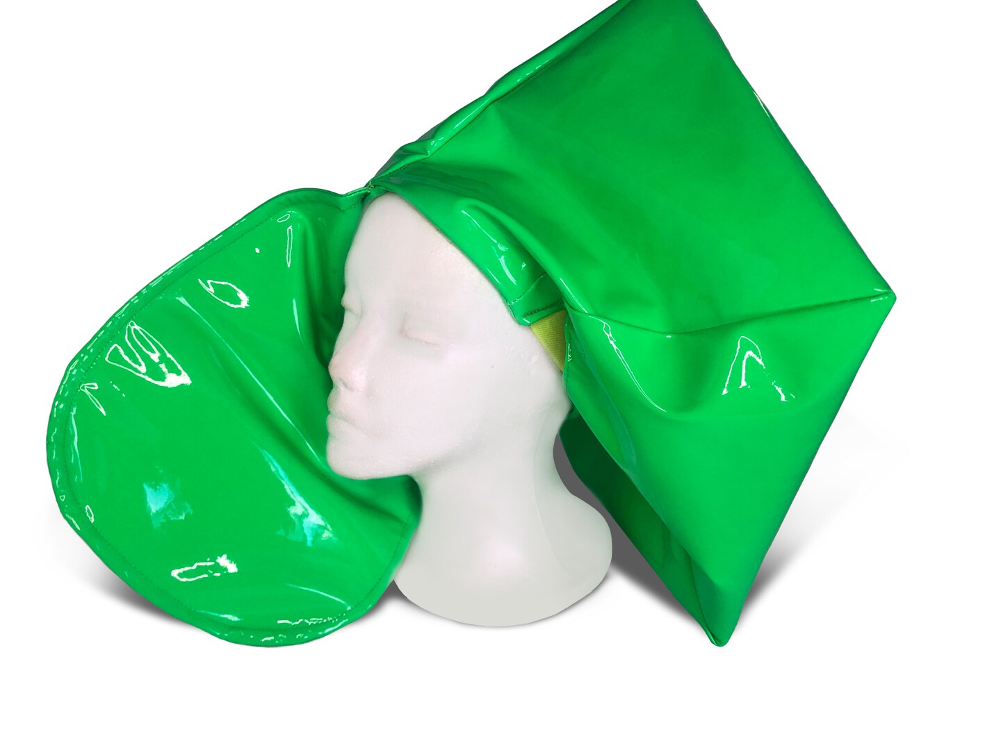 Left eye patent leather vinyl green hat | MakerPlace by Michaels display picture 1
