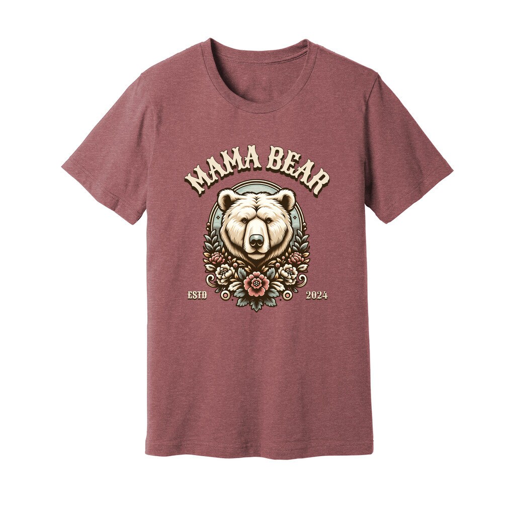 Mama Bear T-Shirt | Floral Bear Illustration | Cute Motherhood Gift Shirt | Customizable Est. [Year] - image13