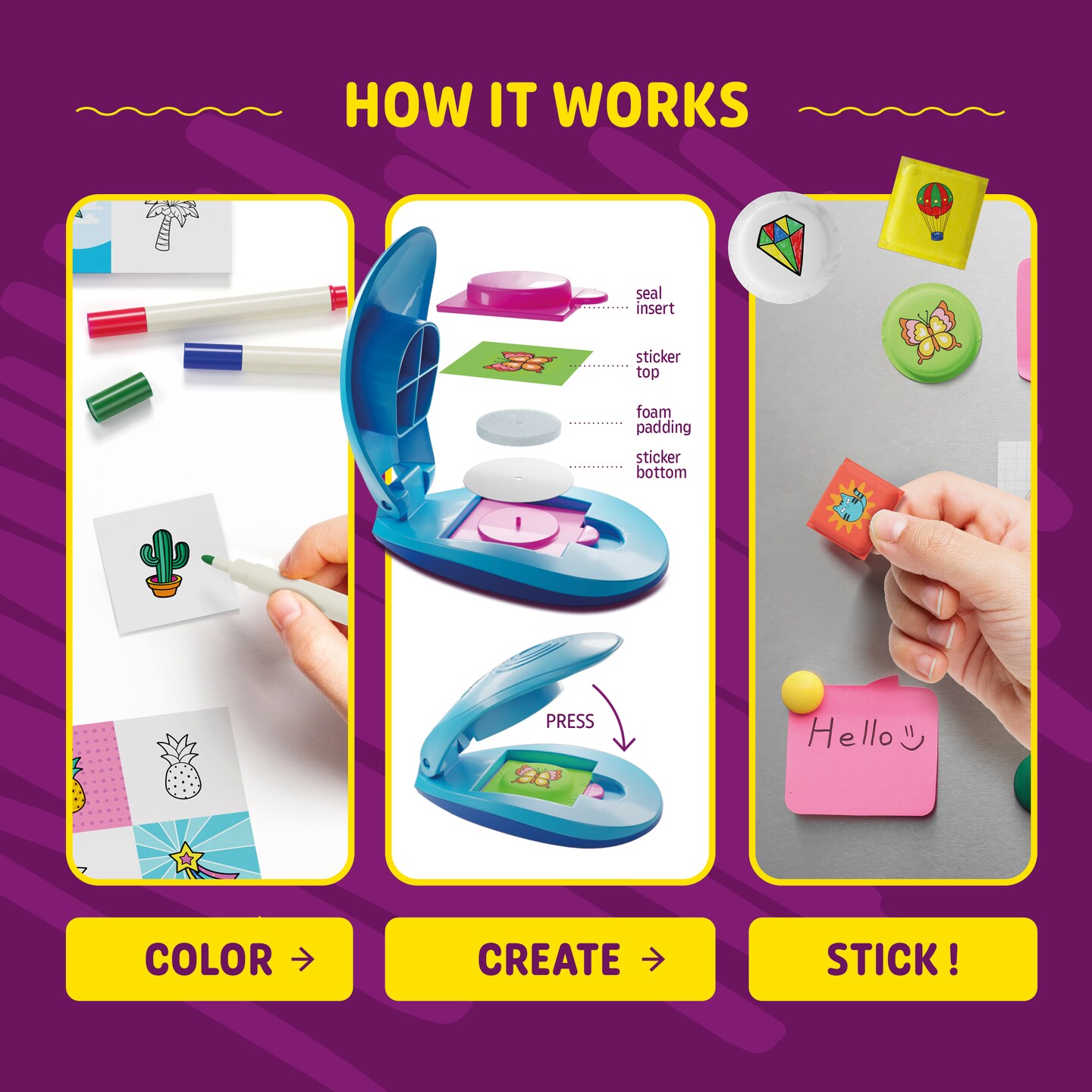 Puffy Sticker Maker Kit for Kids - Make Your Own 3D Stickers - Create DIY Squishy Arts and Crafts - Easter Craft Kits for Girls &#x26; Boys Ages 6-10 - Birthday Gift Ideas Age 6 7 8 9 10 Year Old Gifts