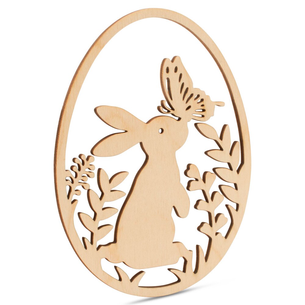 Wood Easter Egg Cutout w/ Bunny Detail 3&#x22;-24&#x201D;, 1/8&#x22; Thick |Woodpeckers