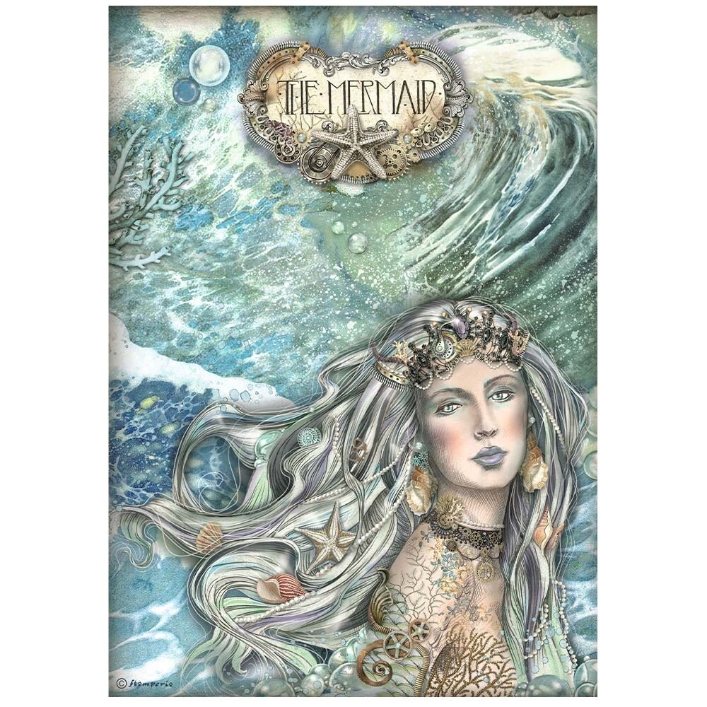Stamperia Rice Paper Sheet A4-Songs Of The Sea The Mermaid
