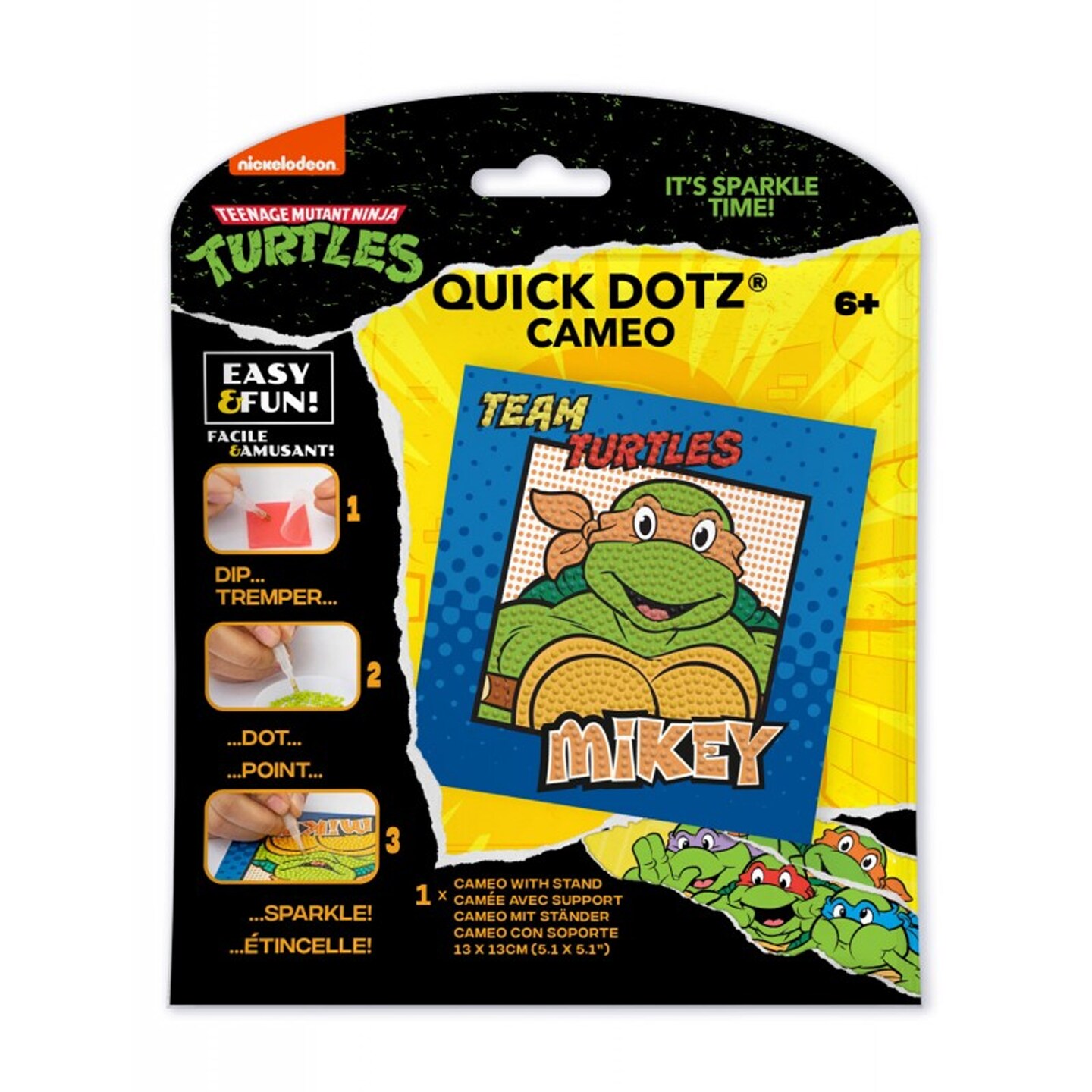 Diamond Dotz Teenage Mutant Ninja Turtles - Mikey Diamond Painting Kits for Adults - Diamond Art Kits a Relaxing Creative Craft Kit with Dotz Gems 5.1x5.1