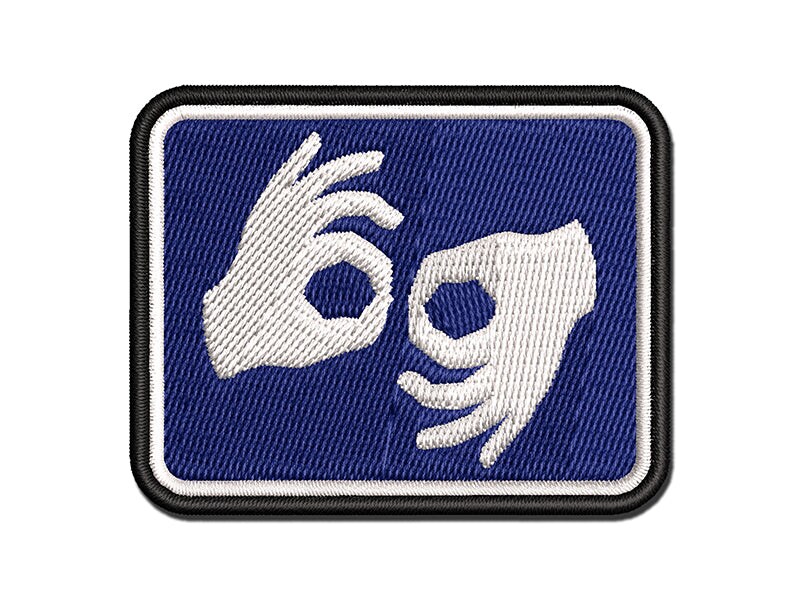 Sign Language Interpretation Accessibility Multi-Color Embroidered Iron-On or Hook &#x26; Loop Patch Applique