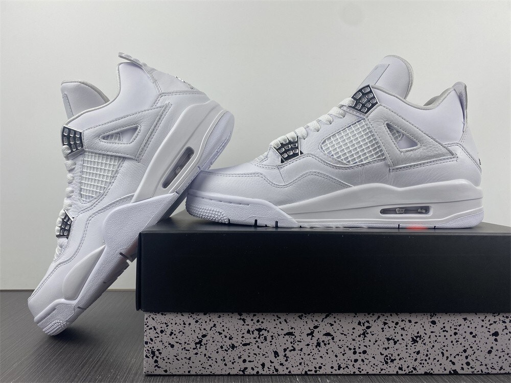 Air jordan 4 retro white metallic silver online