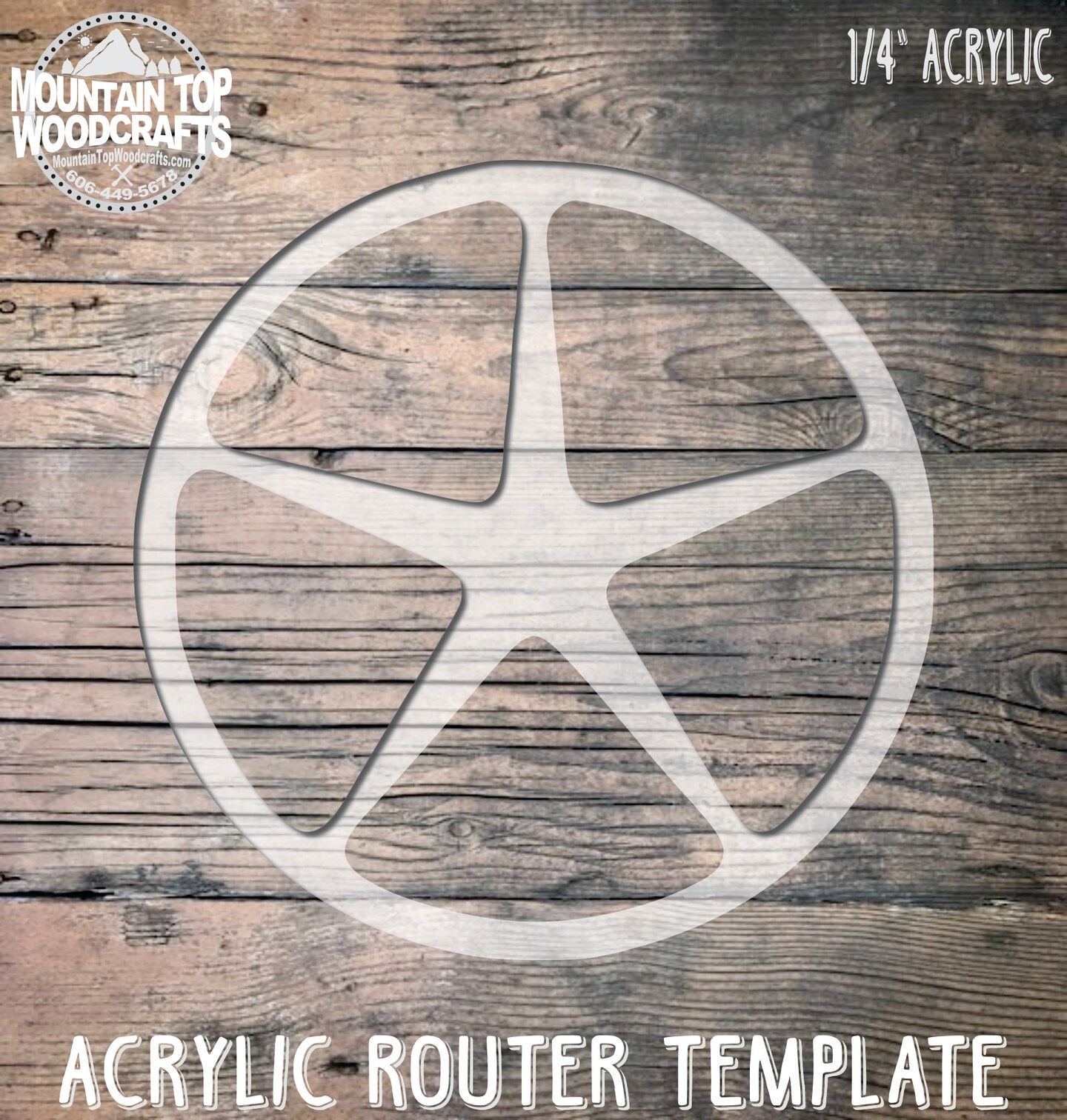 Round 5 Section Star Tray ~ Acrylic Inlay Wood Router Template Stencil ...