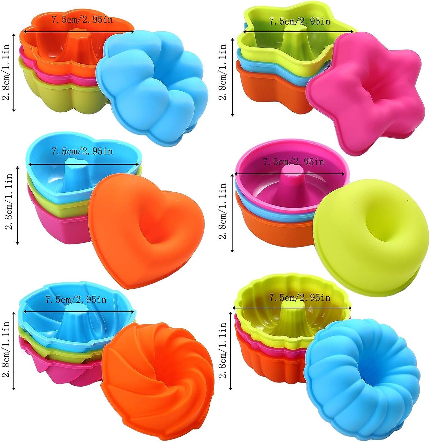 2.95x1.1 Inches Flexible Donut Molds