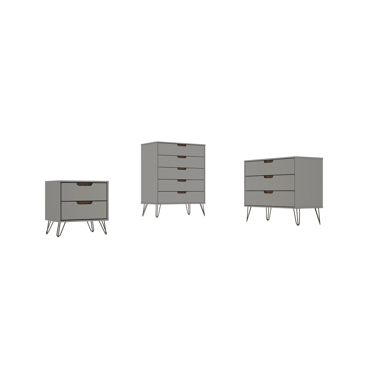 Manhattan Comfort Rockefeller 5-Drawer Tall Dresser with Metal Legs