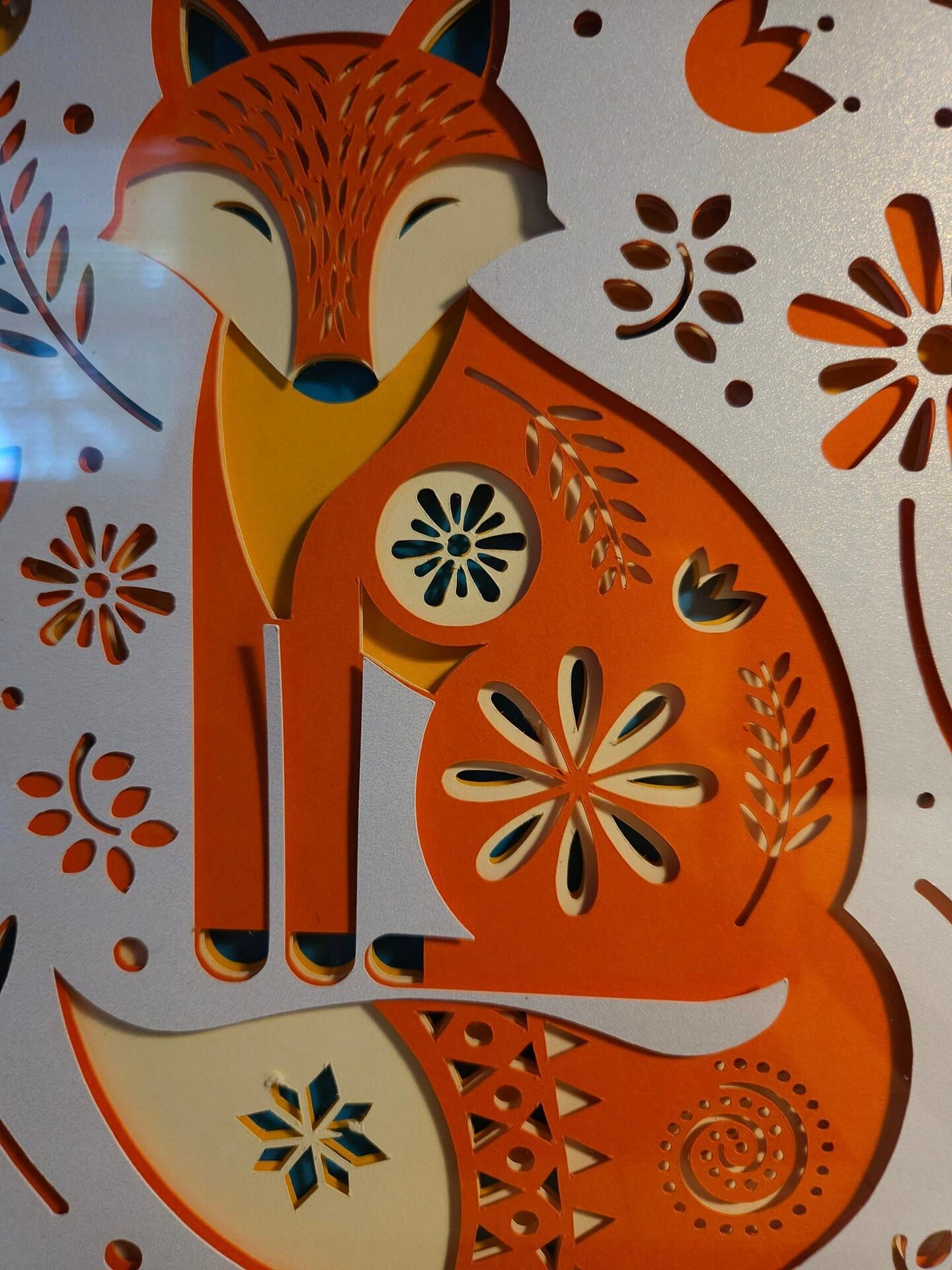 Fox Folk Art Style 8x8 3D Shadow Box | MakerPlace by Michaels