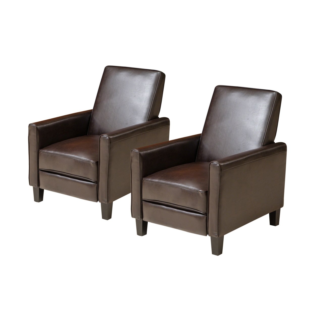 GDFStudio Olinda Contemporary Bonded Leather Recliner (Set of 2)