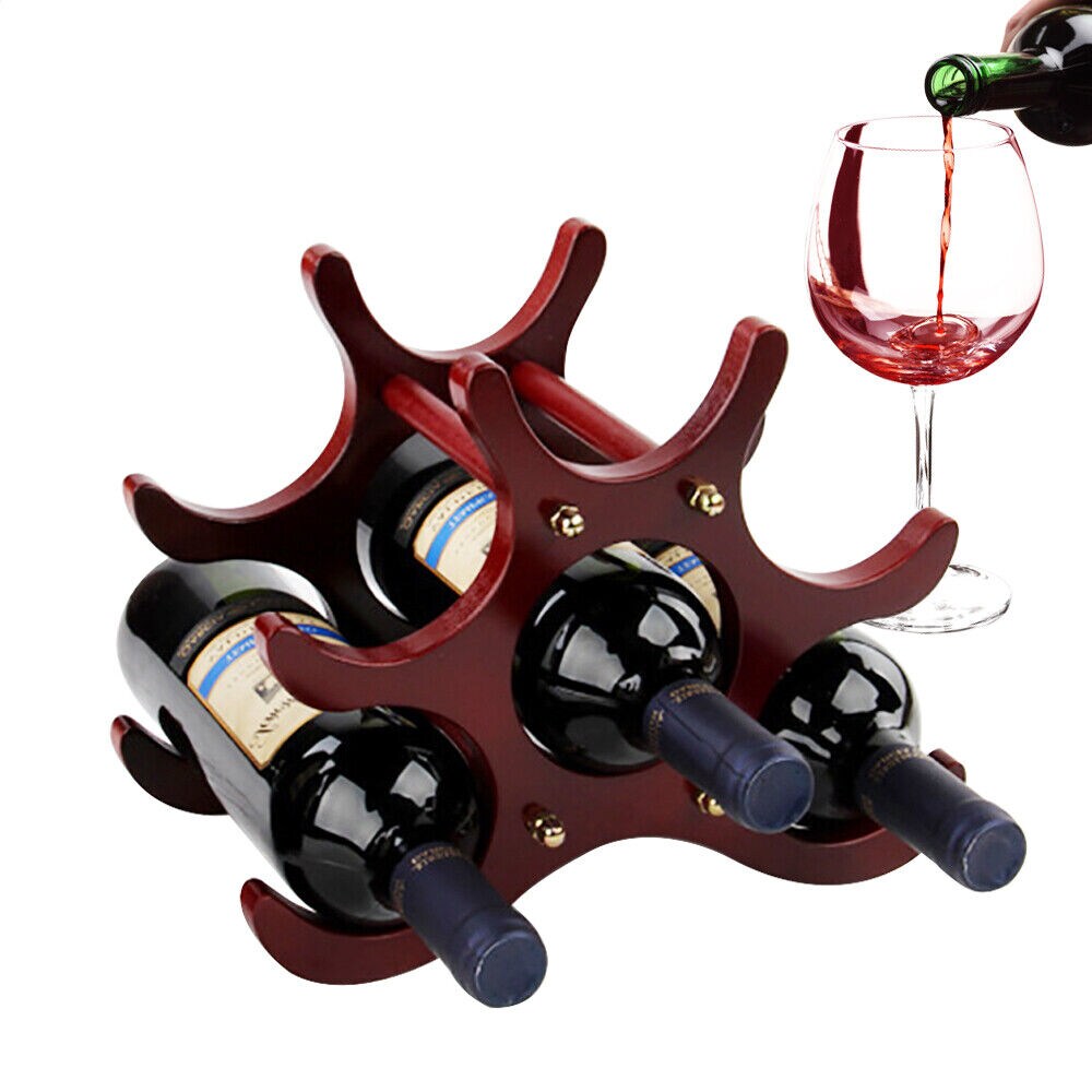Kitcheniva 6 Bottles Wood Wine Rack Display