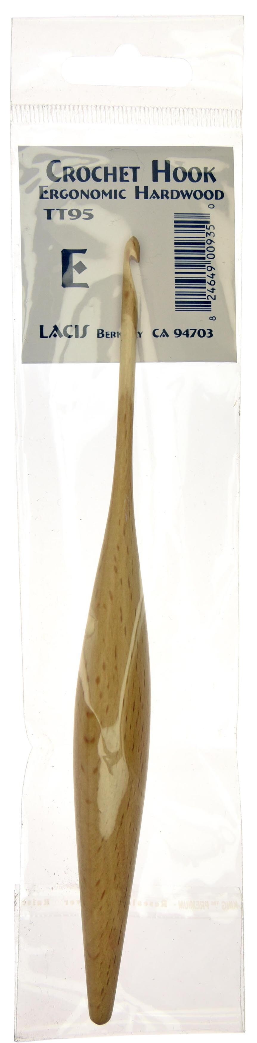 Lacis Ergonomic Hardwood Crochet Hook 7"Size E4/3.5mm Michaels
