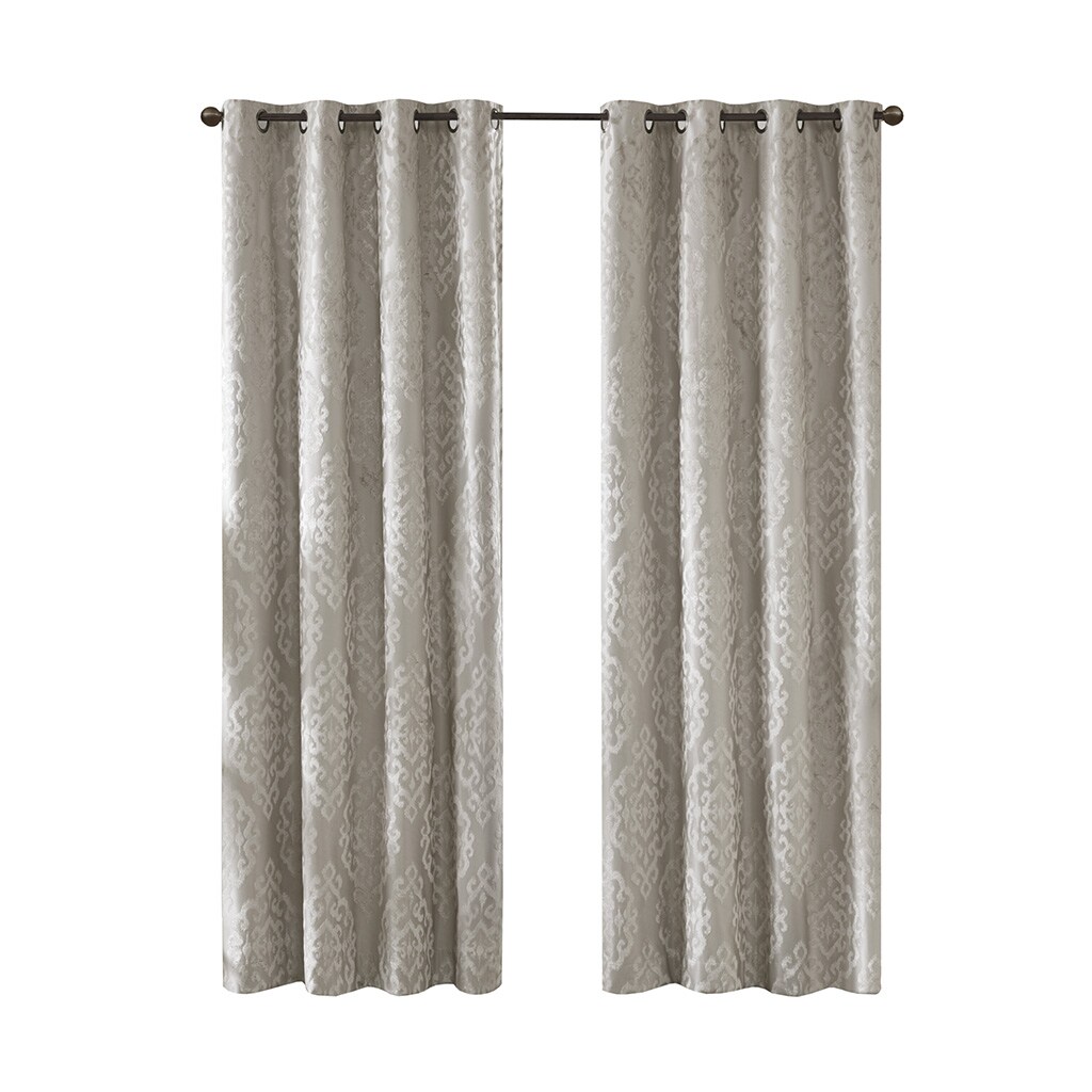 Gracie Mills Cyra Damask Total Blackout Grommet Top Curtain Panel - Grace-9809