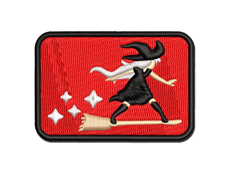 Young Witch Surfing On Broomstick Halloween Multi Color Embroidered Iron On Or Hook And Loop Patch 5785