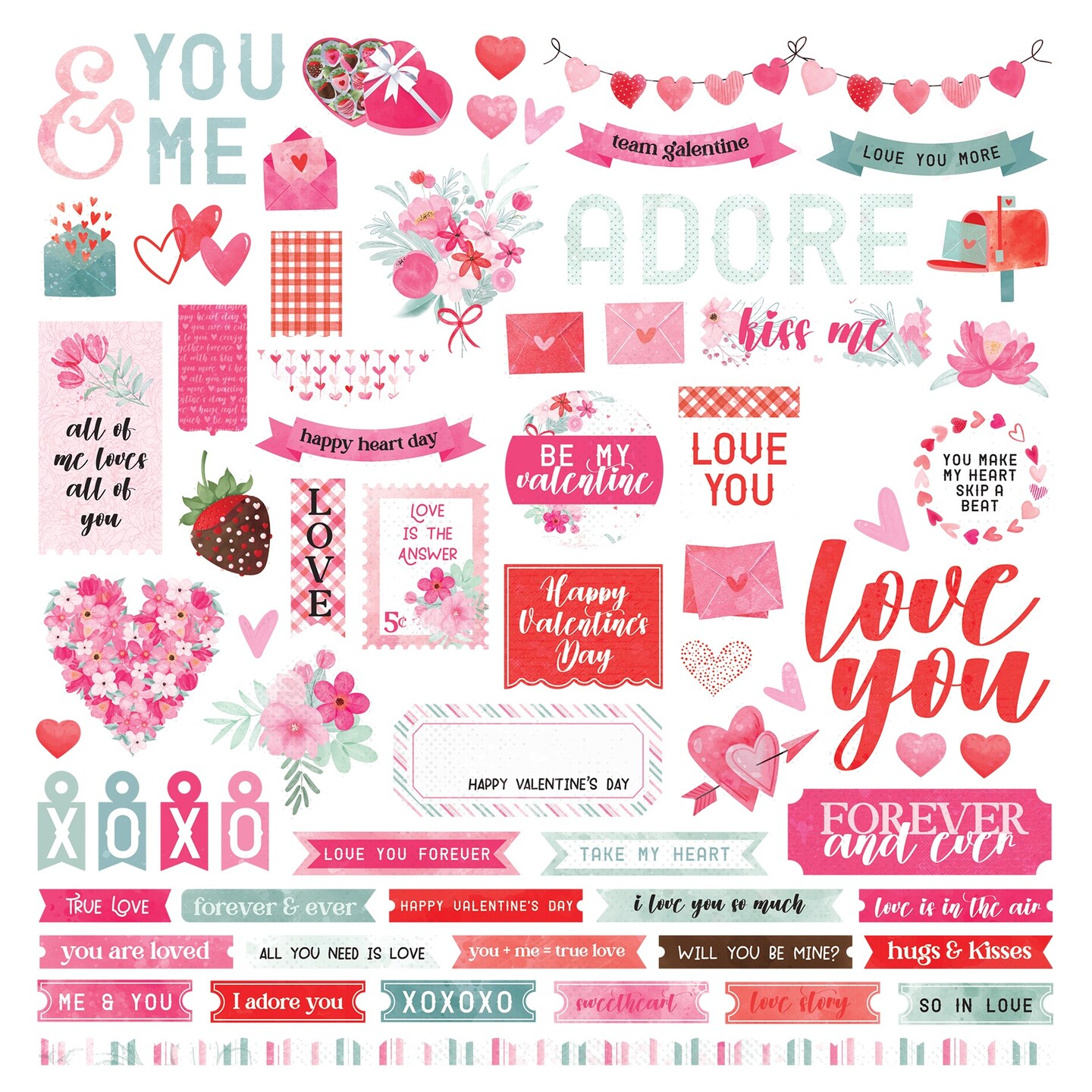 Smitten Stickers 12&#x22;X12&#x22;-Elements