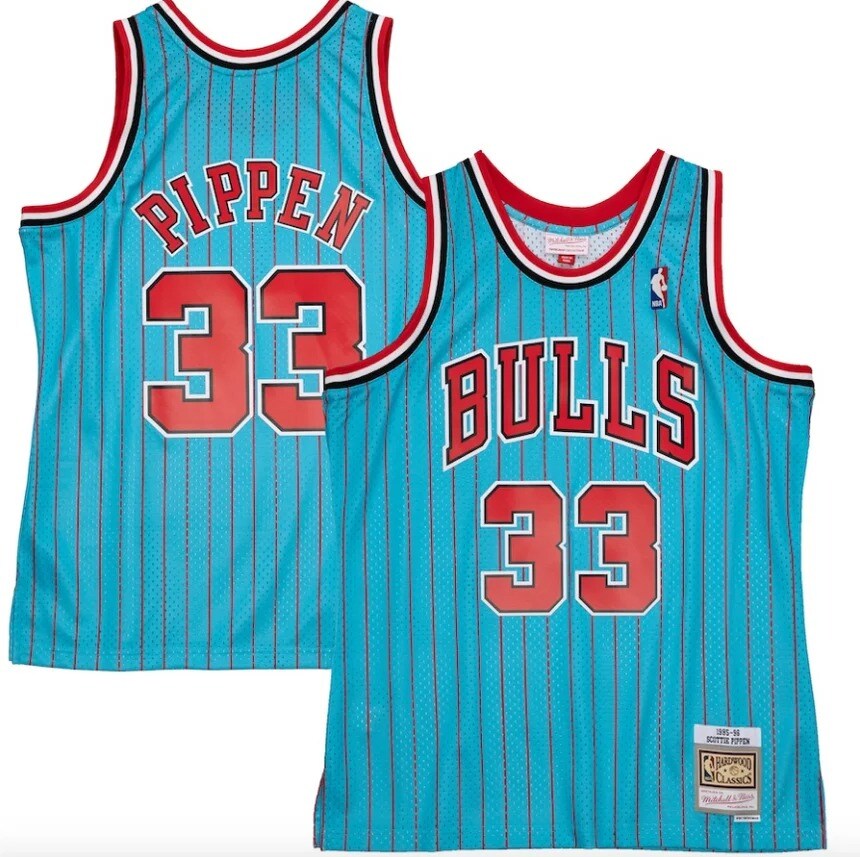 Chicago Bulls Jersey Mitchell & Ness 1995/96 shops Reload Blue Dennis Rodman Large Men