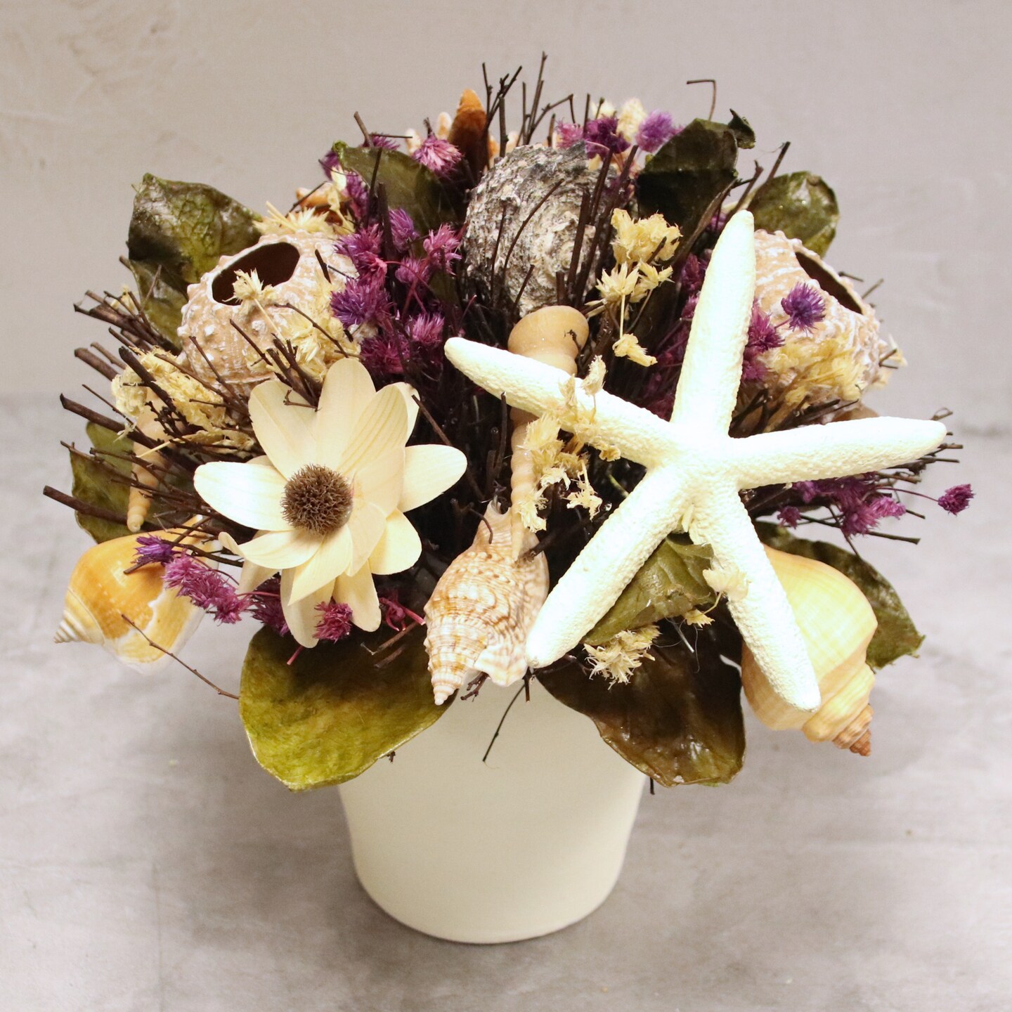 10&#x22; Seashell Purple Accent Arrangement