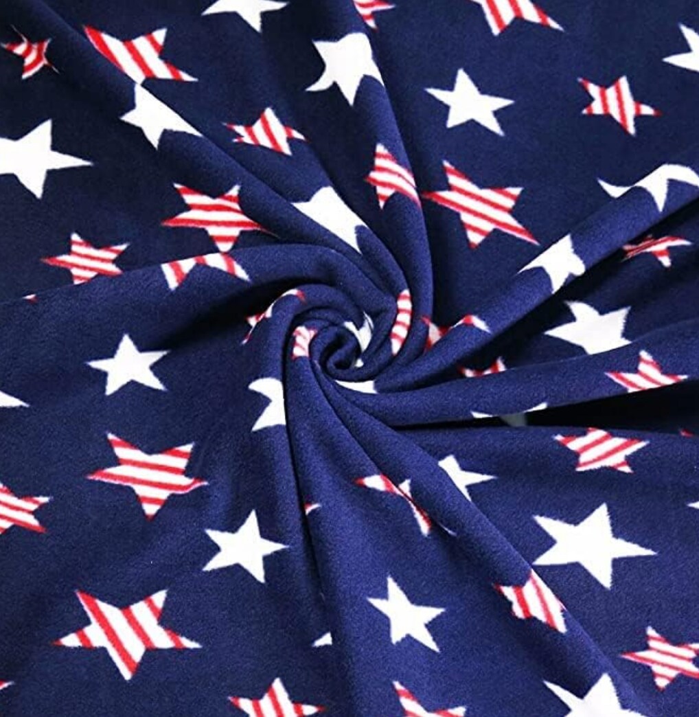 FabricLA | Fleece Fabric By The Yard | 36"X60" Inch Wide | Anti Pill Polar Fleece | Soft, Blanket, Throw, Poncho, Pillow Cover, PJ Pants, Booties, Eye Mask - Stars (1 Yard)