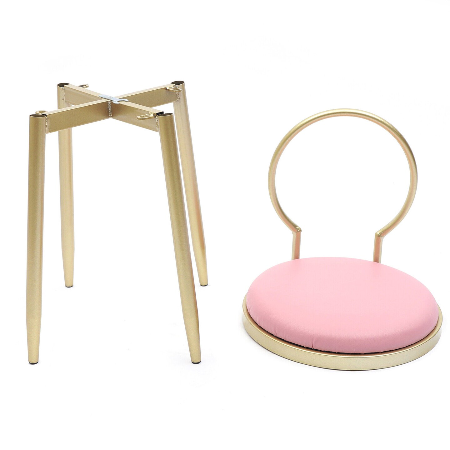 Kitcheniva Vanity Makeup Dressing Stool with Back