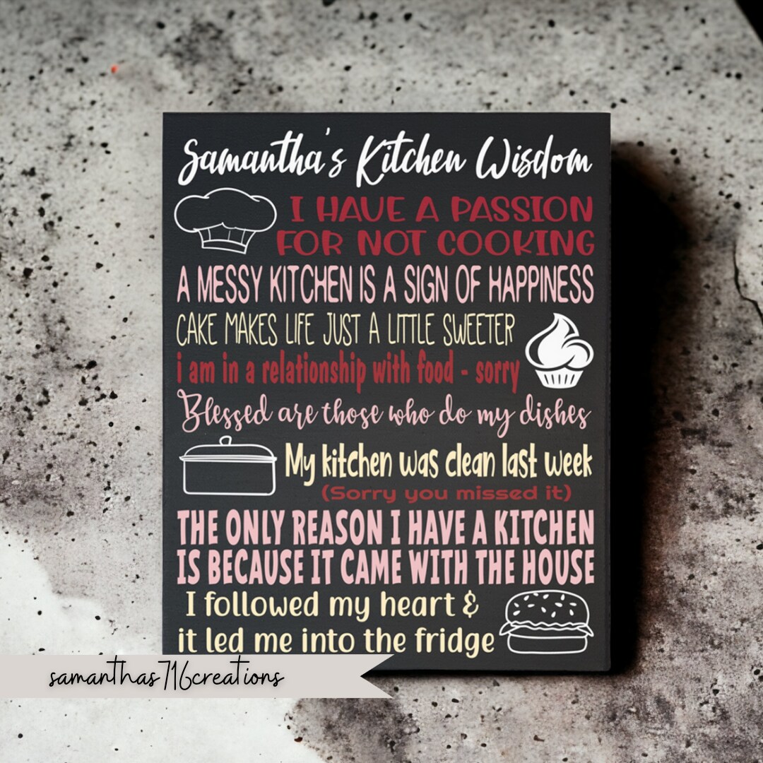 Funny Kitchen Quotes Painted Canvas Cooking Quotes Kitchen Sign | MakerPlace by Michaels for Free Printable Funny Kitchen Signs