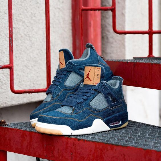 Jordan 4 denim distressed on sale