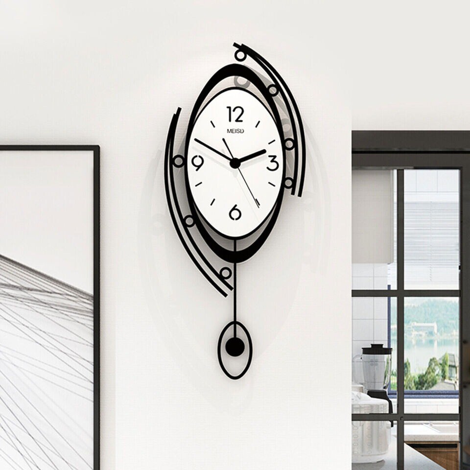 Wall Clock Modern Luxury Nordic Style Metal Clocks Home Decor Art Living Room