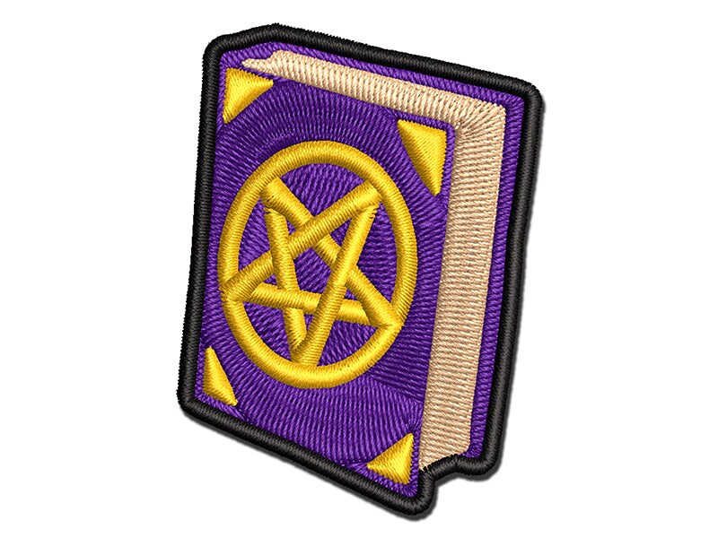 Witch Tome Spell Book Grimoire for Magic Witchcraft Multi-Color Embroidered Iron-On or Hook &#x26; Loop Patch Applique
