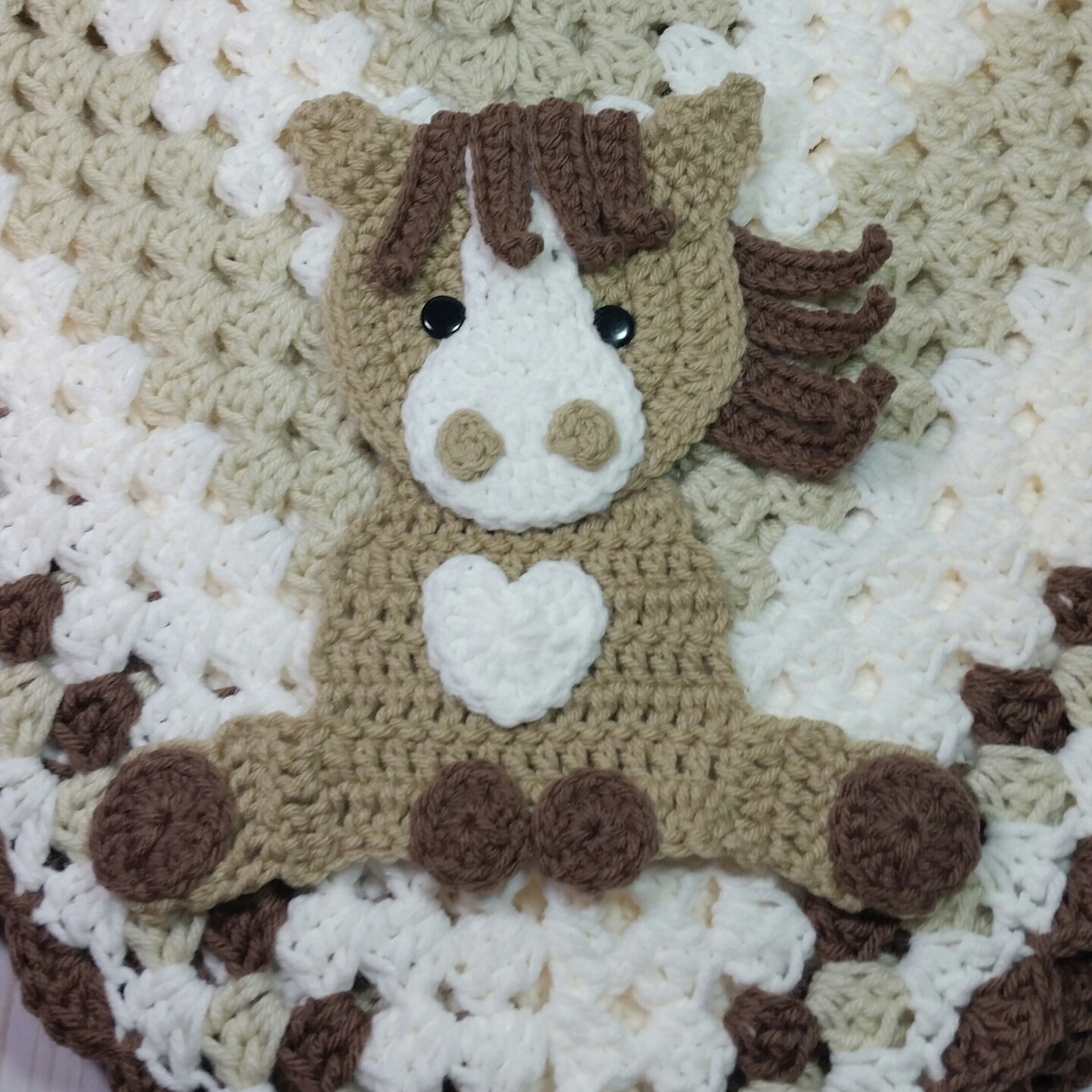 Horse Blanket Light Tan Horse With Brown Mane Baby Blanket 33 in x