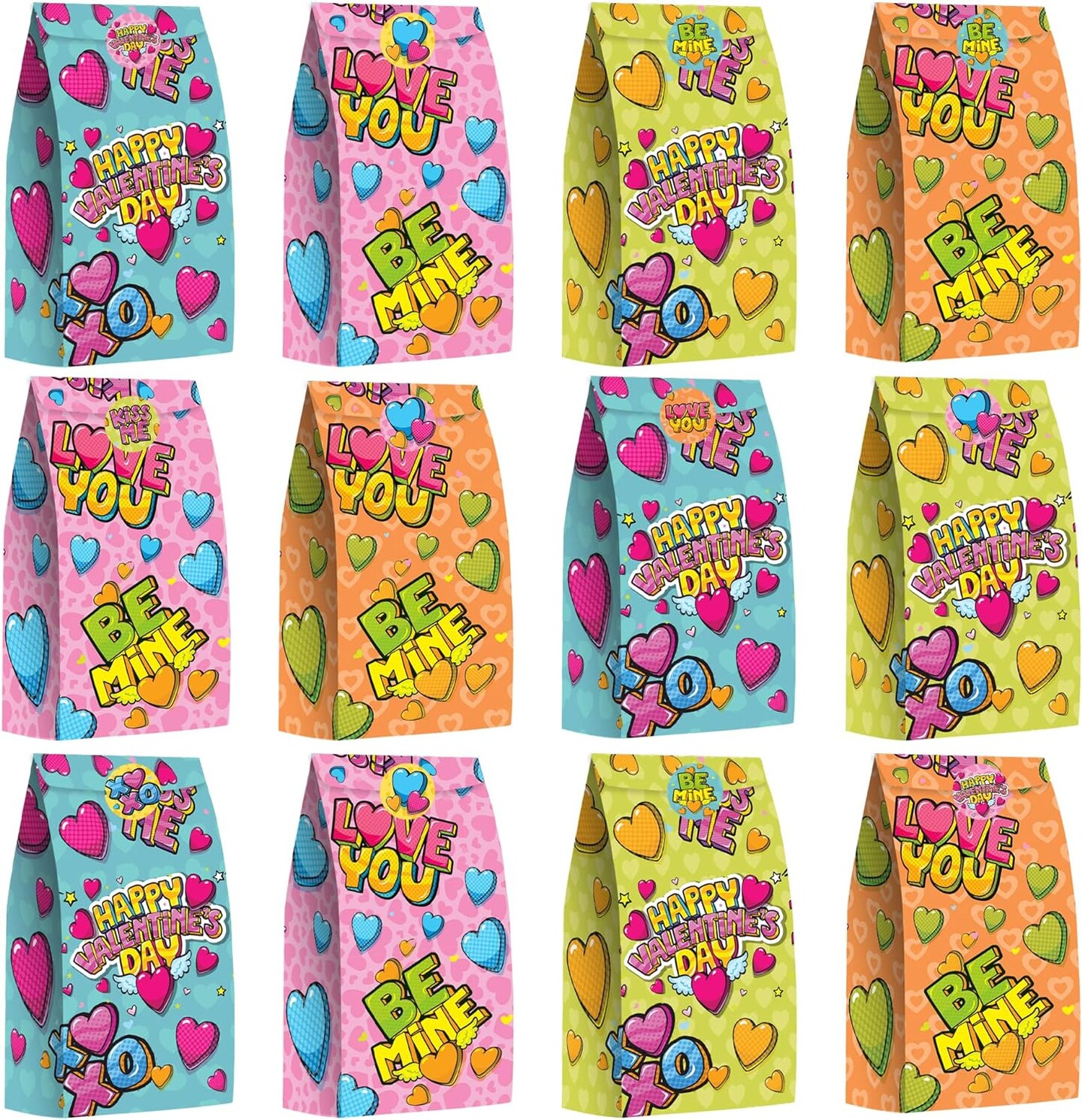 Treat Bags for Birthday Party with 24 Stickers