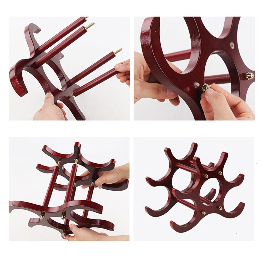 Kitcheniva 6 Bottles Wood Wine Rack Display