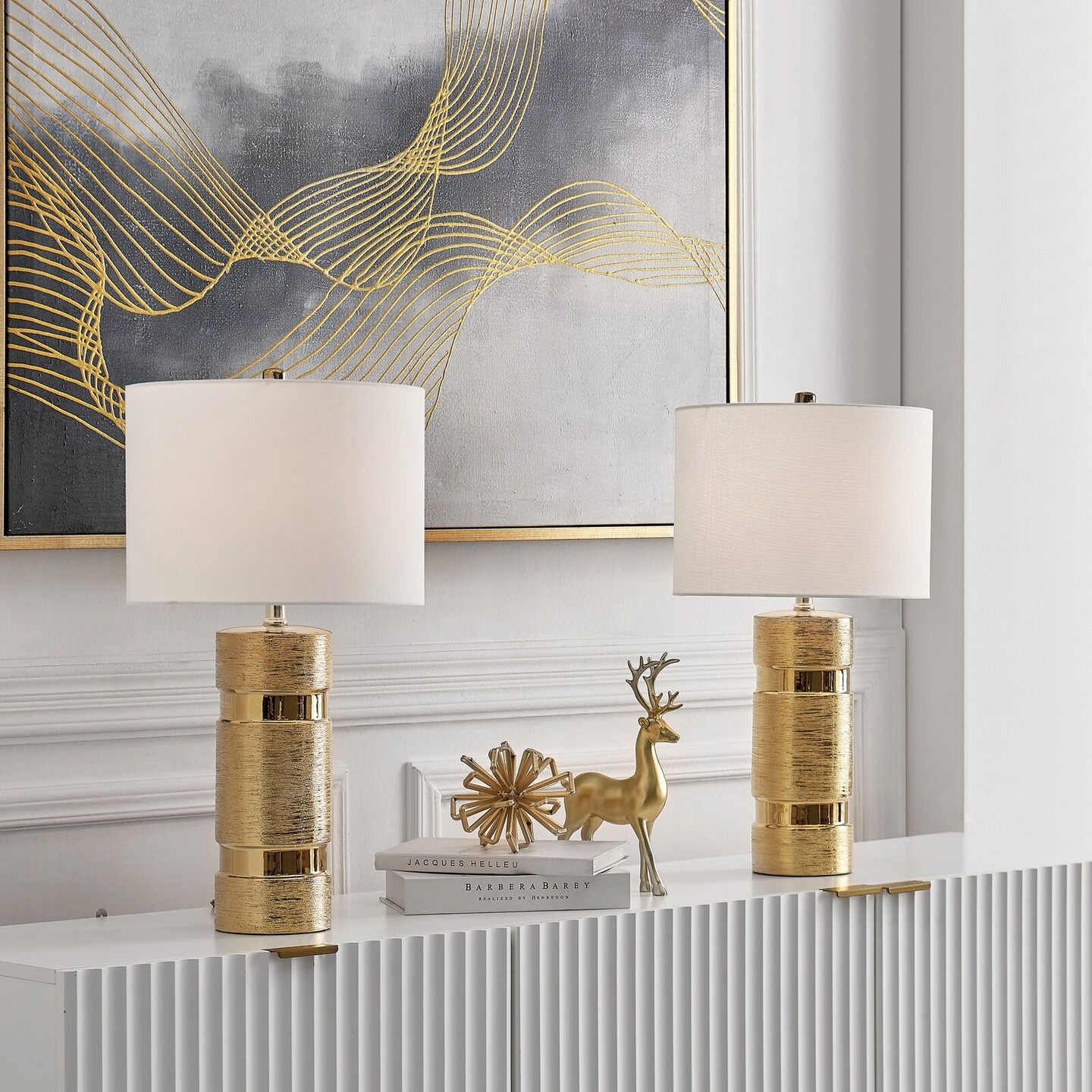 Lucano 2 Light 25&#x22; Tall Buffet Lamp Sets - Gold