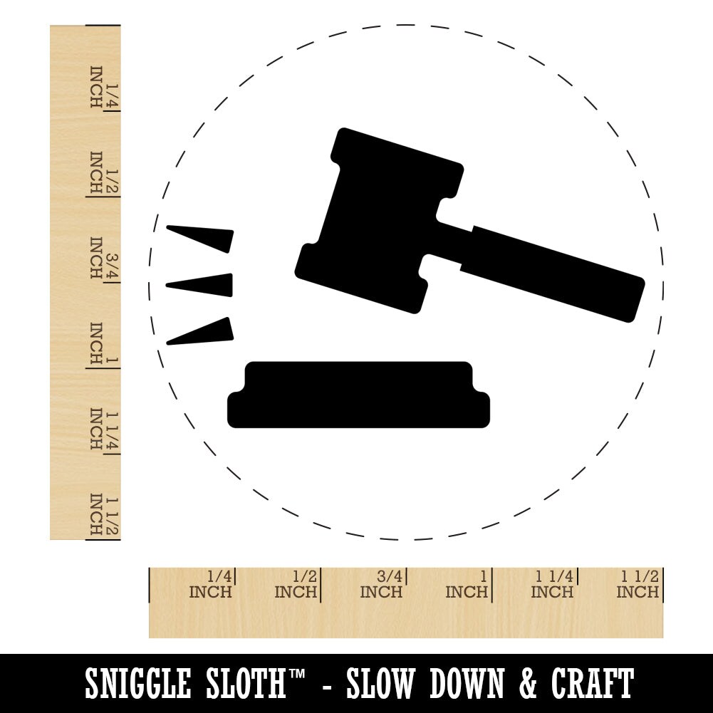 Gavel Judge Lawyer Icon Self-Inking Rubber Stamp for Stamping Crafting Planners