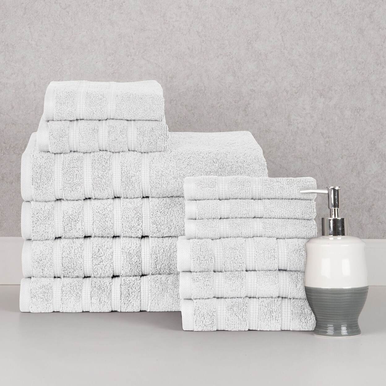 Bibb Home   12 Piece Zero Twist Egyptian Cotton Towel Set