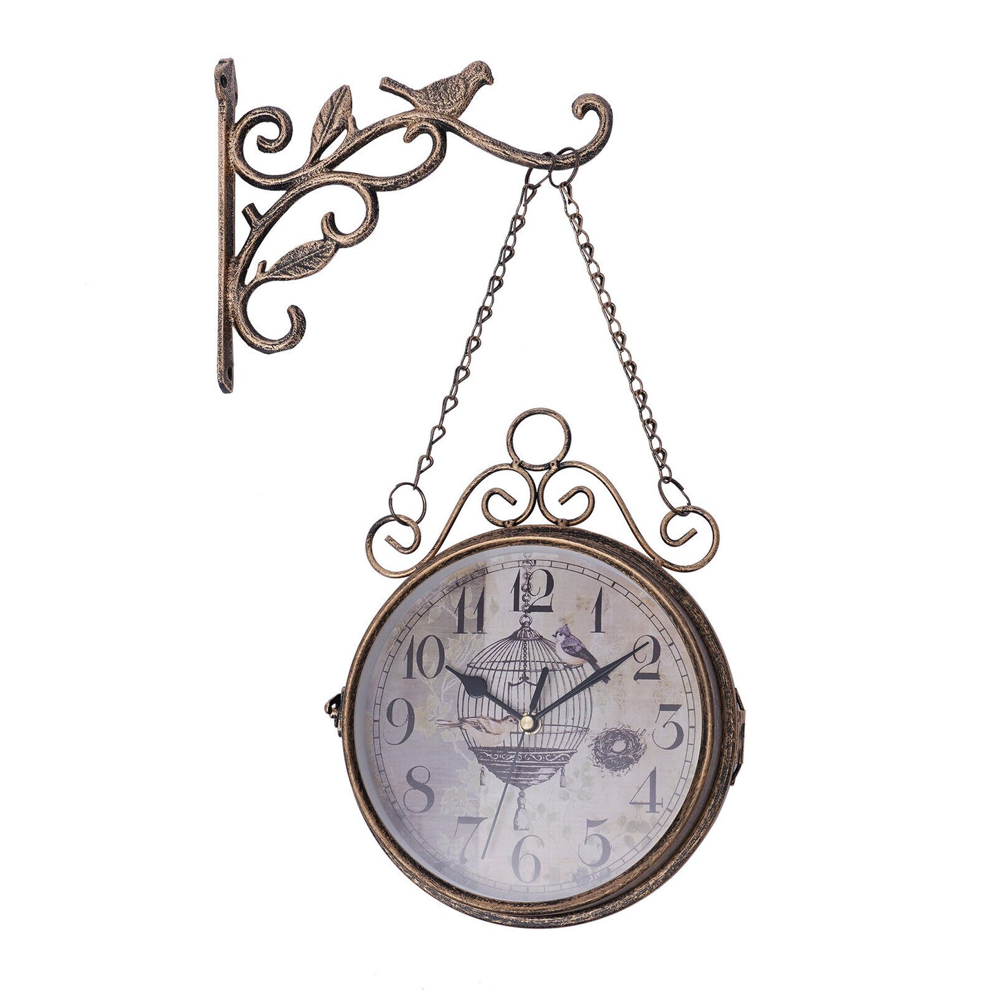 Kitcheniva Gentral Station Wall Clock Vintage Double Sided Hanging Clock