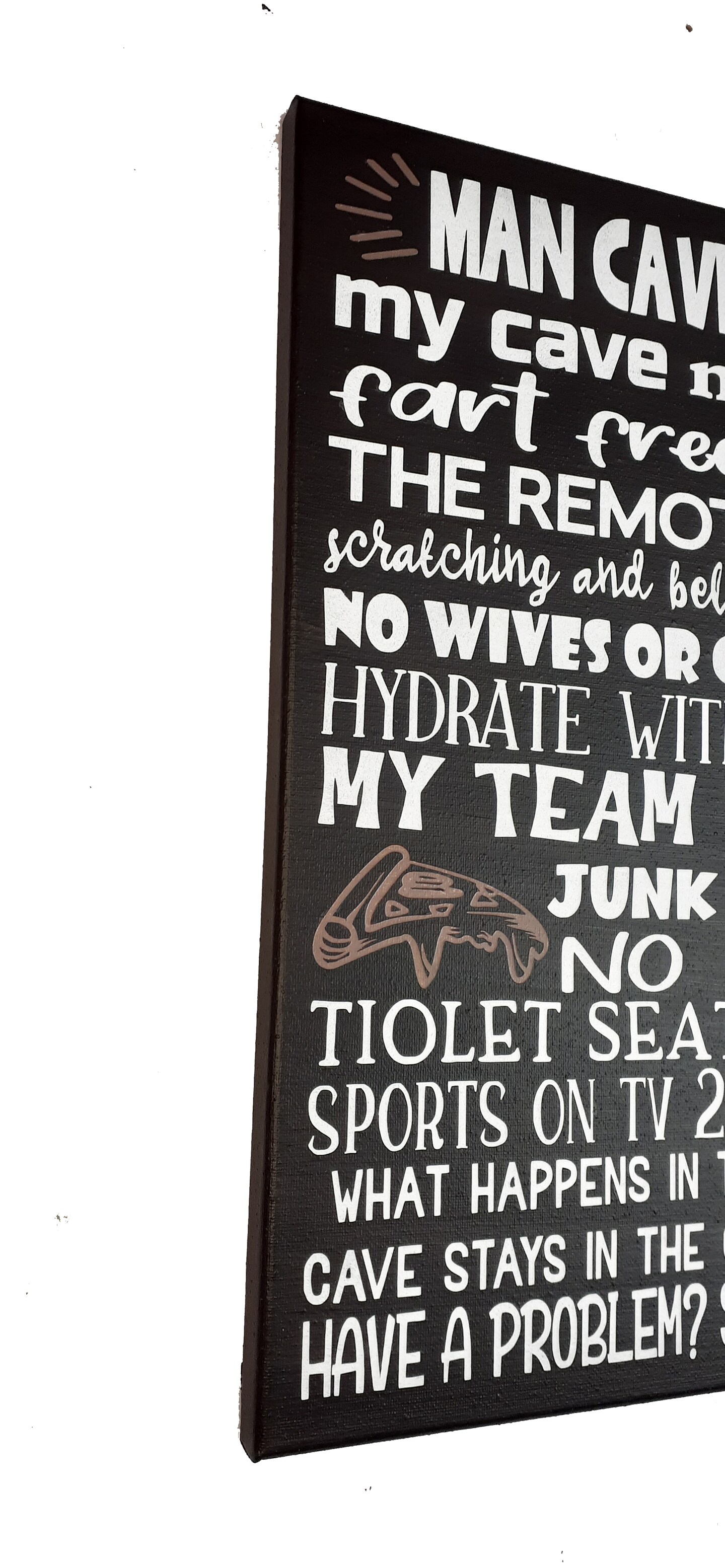Man Cave Rules Canvas Painting Subway Word Art product 5