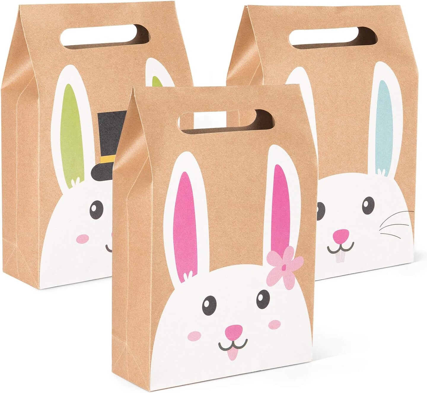 Cute Bunny Treat Paper Bags for Party 21 Pcs