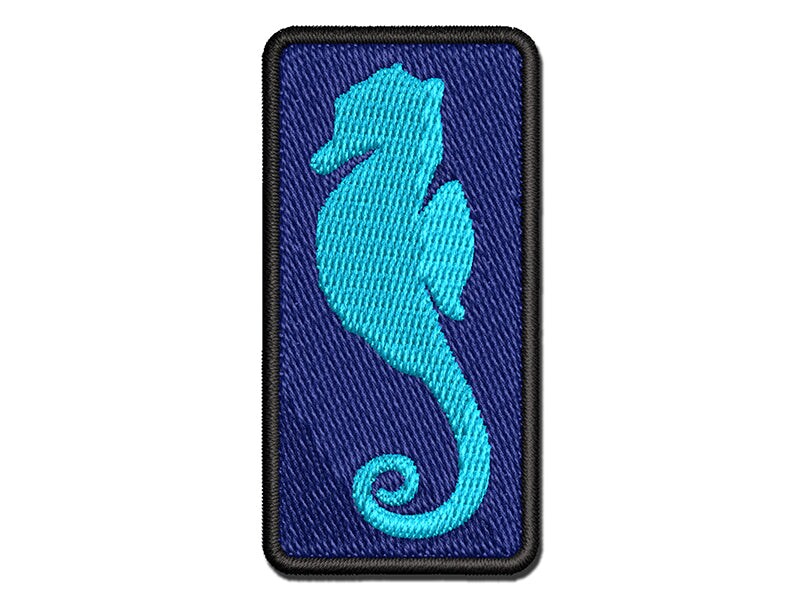 Seahorse Solid Multi-Color Embroidered Iron-On or Hook &#x26; Loop Patch Applique