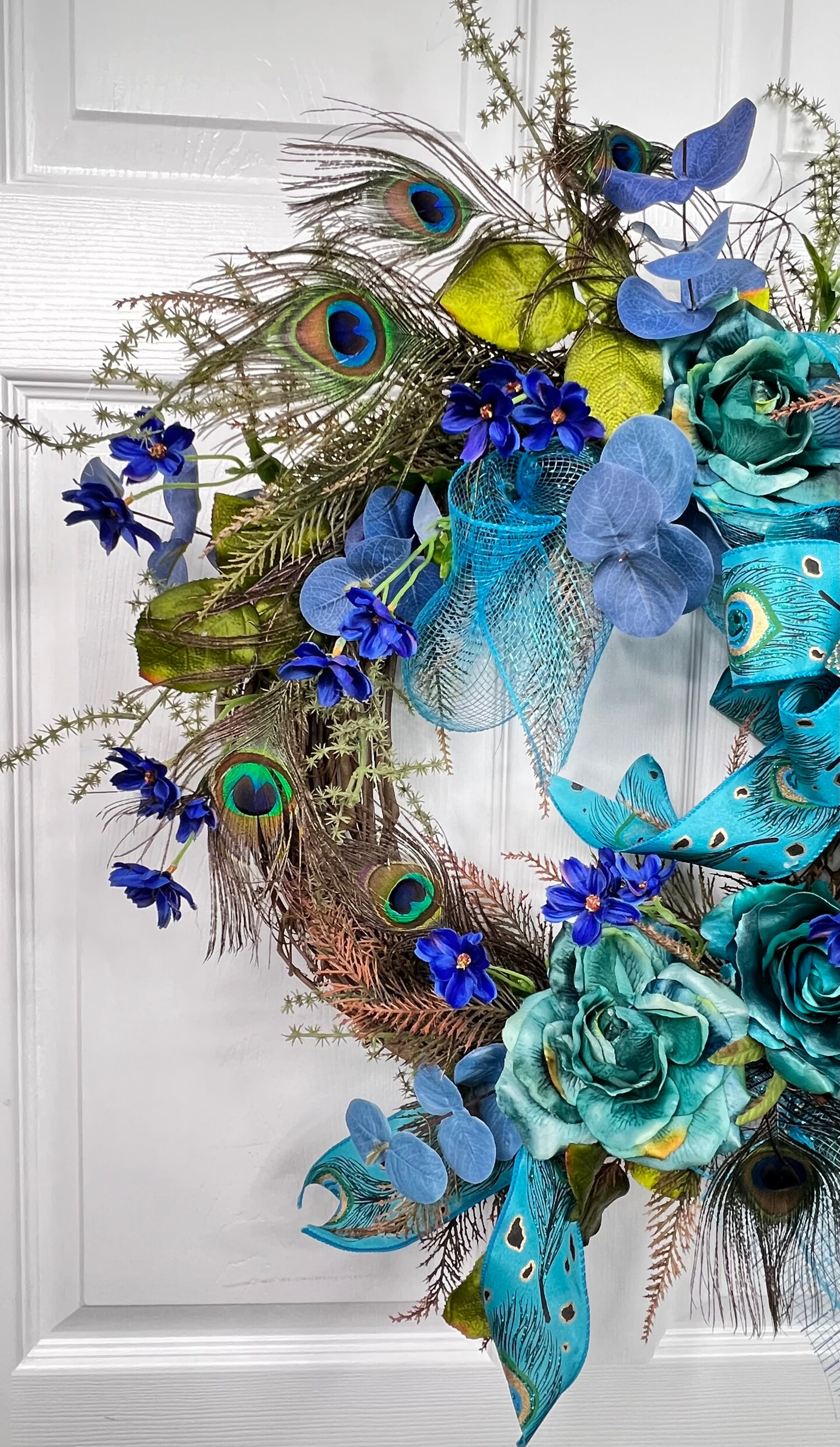 Peacock feather cheapest wreath