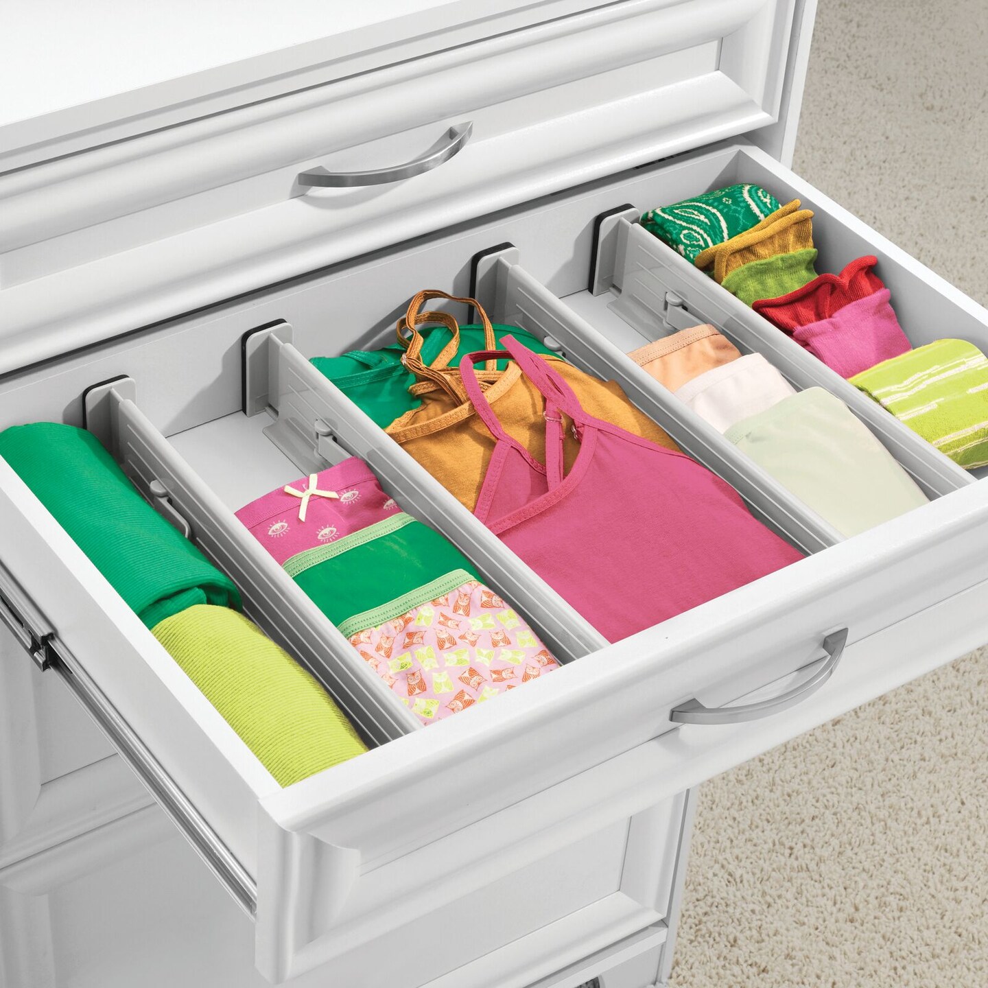mDesign Expandable Adjustable Drawer Divider with Foam Ends