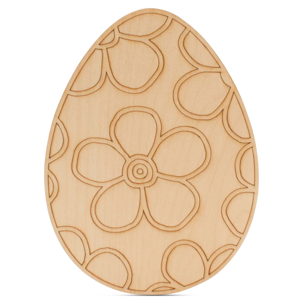 Floral Wood Easter Egg Cutouts, 5"-14”, 1/8" Thick |Woodpeckers