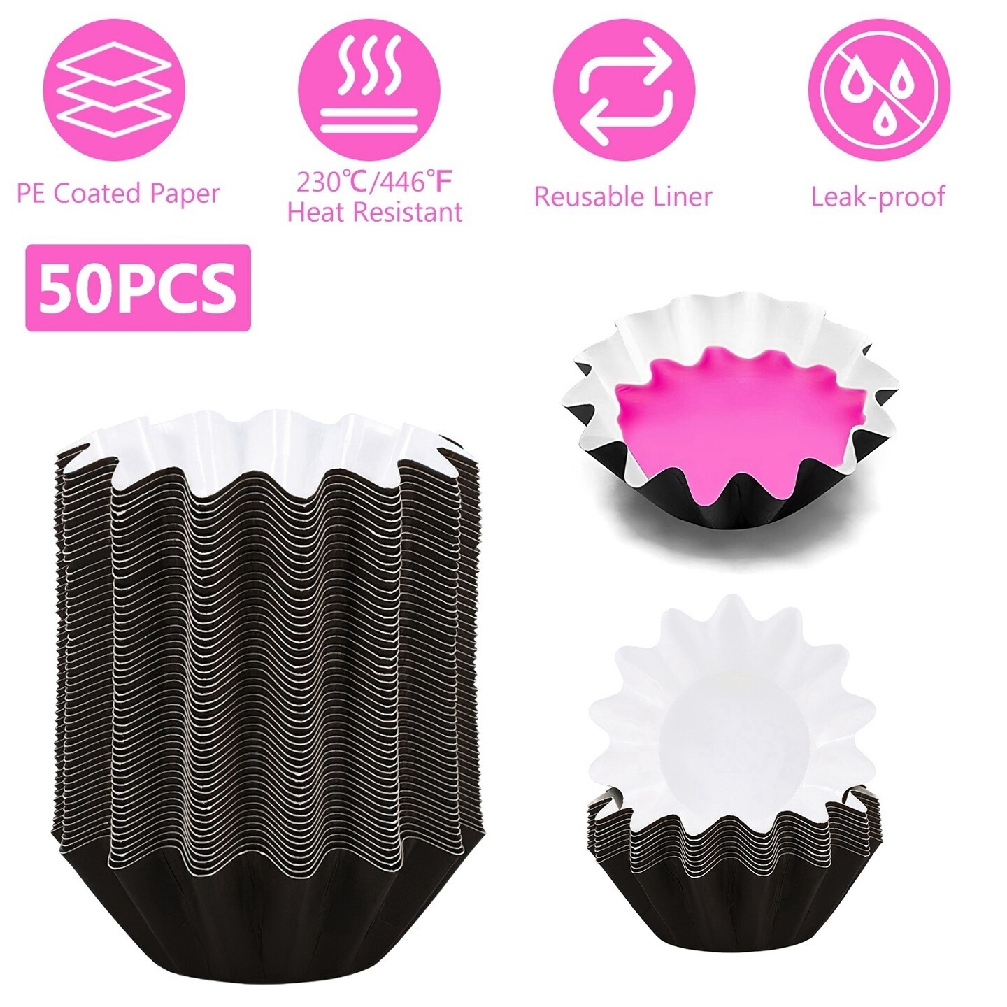 Global Phoenix 50Pcs Wax Melt Warmer Liners Reusable Leak-proof Candle Tray Liner for Scented Wax Electric Wax Warmers Plug in Warmers