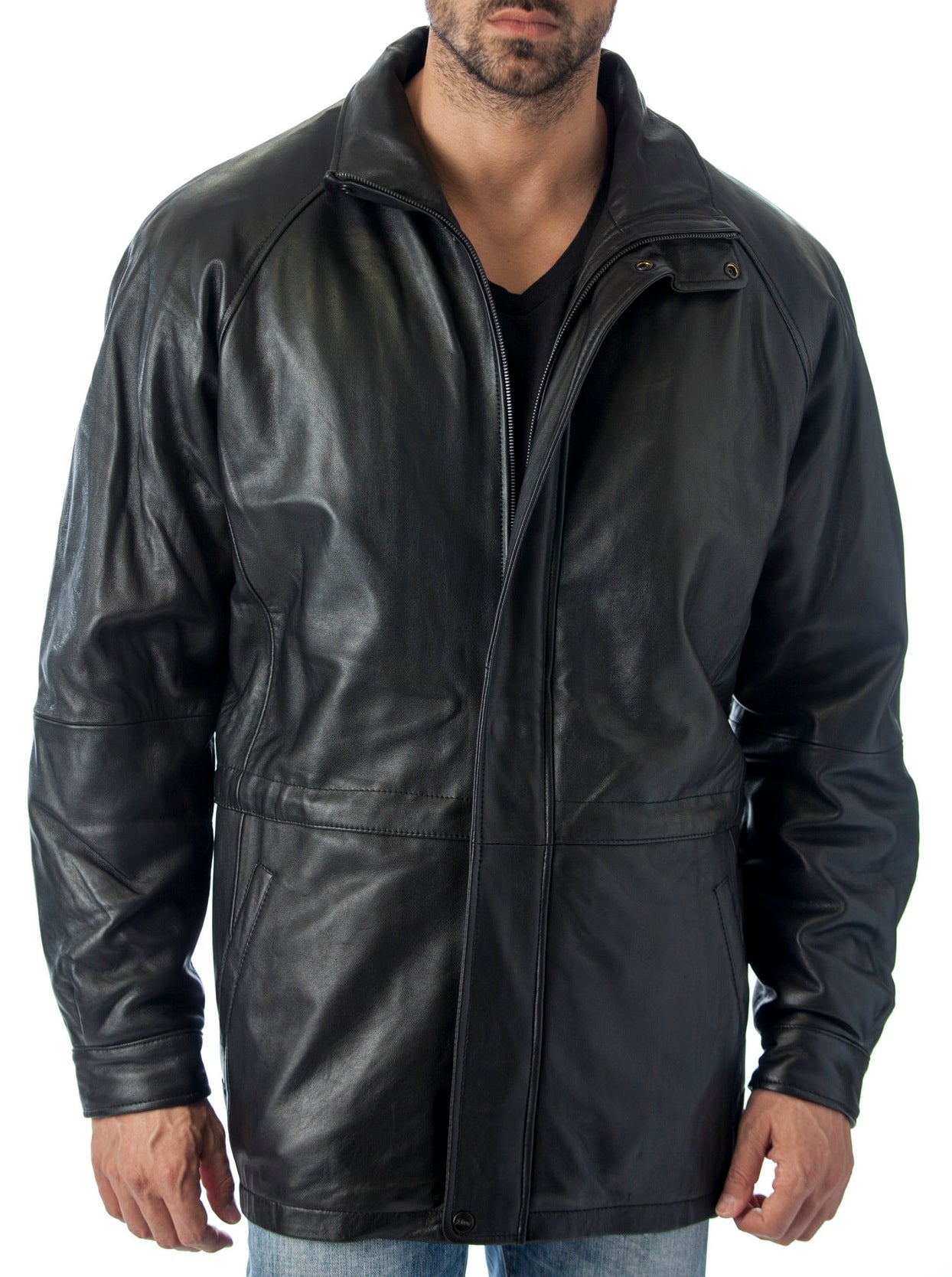 34&#x27;&#x27; Raglan Reed Classic Men&#x27;s Car Coat in Imported Lamb with Zip-Out Lining - Imported