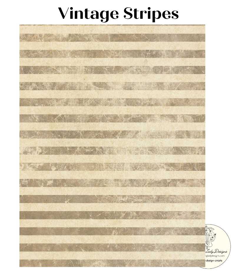 Vintage Stripes Decoupage Paper for Crafting and Mixed Media
