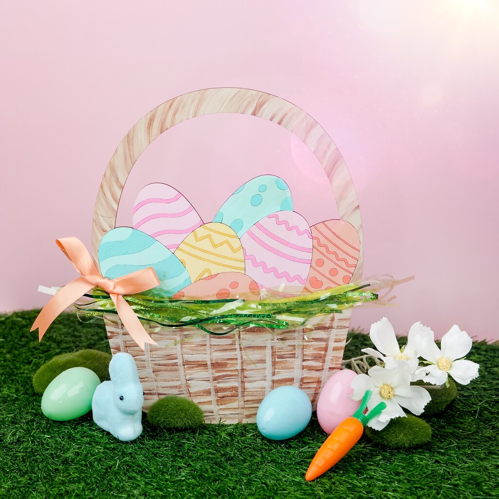 Easter Egg Basket Cutout 3&#x22;-24&#x201D;, 1/8&#x22; Thick, Easter Crafts | Woodpeckers