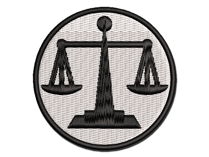 Scales of Justice Legal Lawyer Icon Multi-Color Embroidered Iron-On or Hook &#x26; Loop Patch Applique
