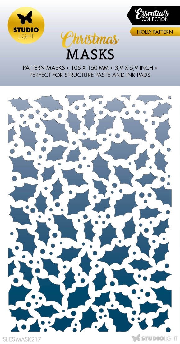 Studio Light Essentials Stencil 4.13"X5.90"-Nr. 217, Holly Pattern