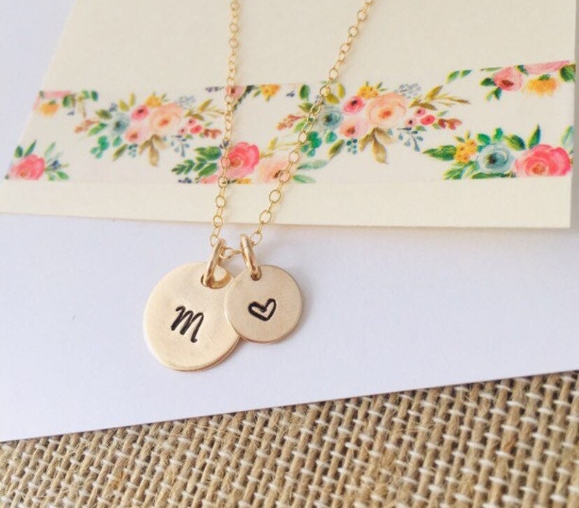 Gold Initial Necklace, Gold letter Necklace, 14k Gold Filled Initial ...