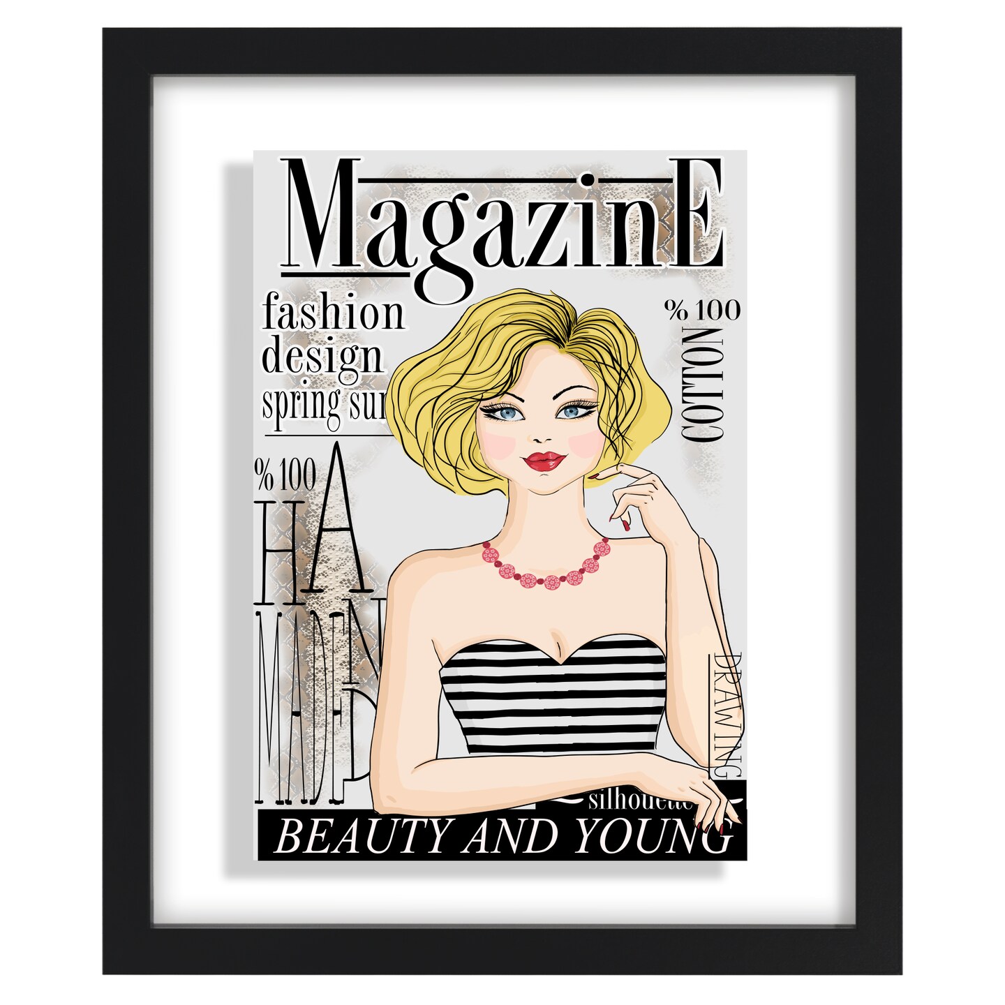Americanflat 12.5x15 Floating Frame For Magazine Cover Wall Display In Black