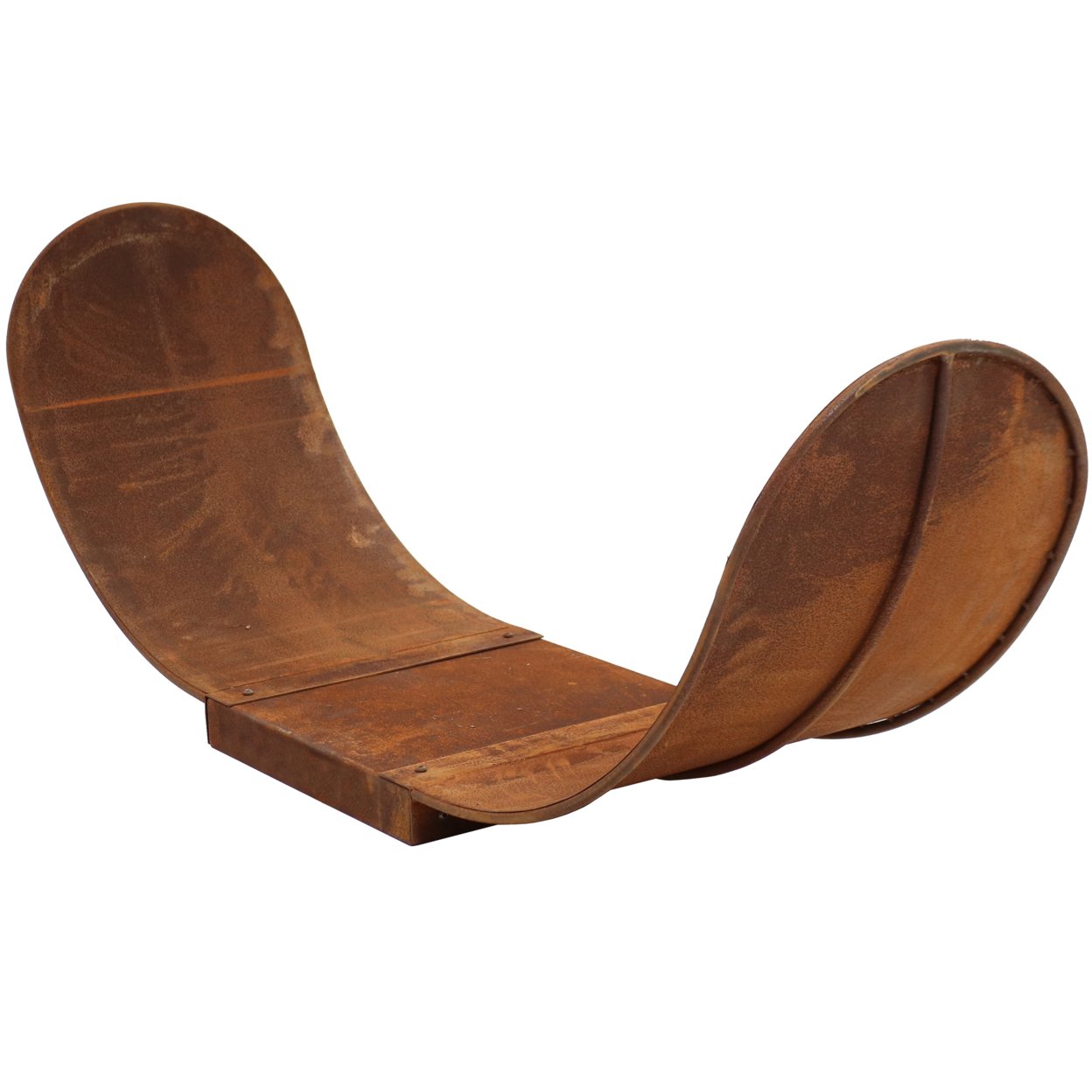 Sunnydaze 4 Ft Curved Rustic Steel Firewood Log Rack - Rust